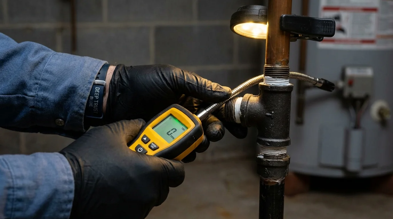 Gas leak detection with electronic sniffer by Johns Plumbing LLC in Plymouth Meeting